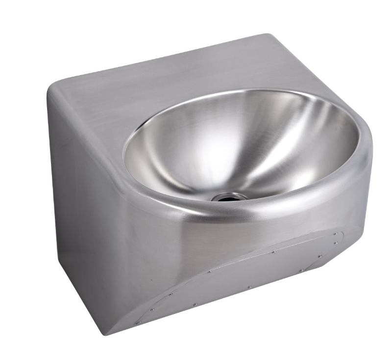 Round Disabled Compliant Wall Mounted Stainless Steel Hand Basin