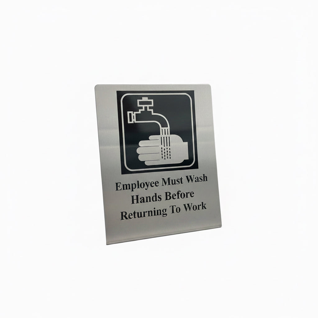 SS Sign " Employee Must Wash Hands" 1pc