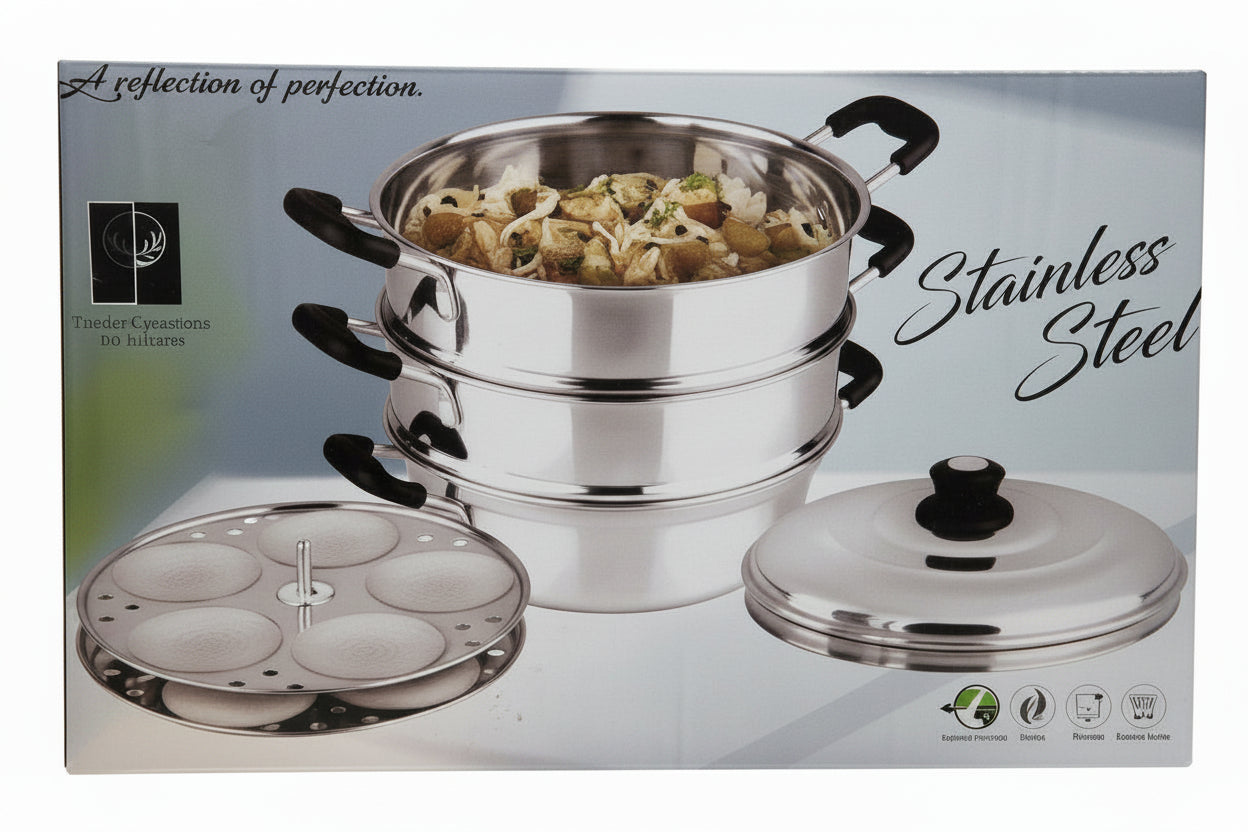 SS STEAMER 24cm /3 Tier