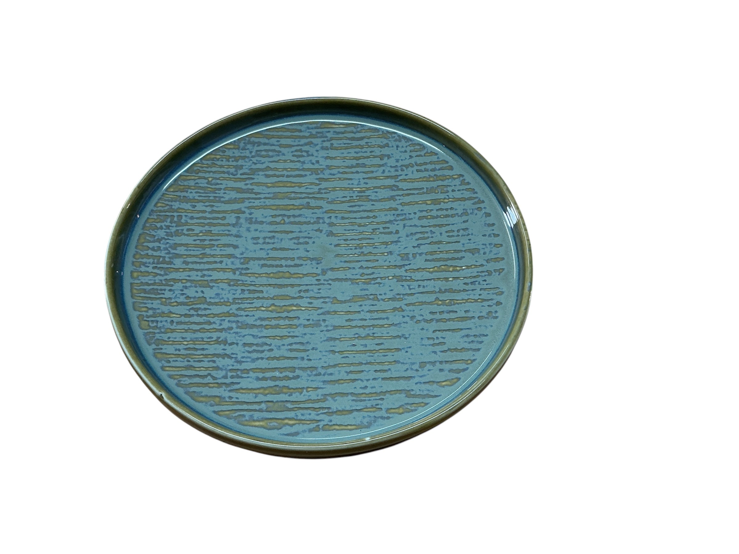 Green and Gold Rim Ceramic plate 10" 1PC