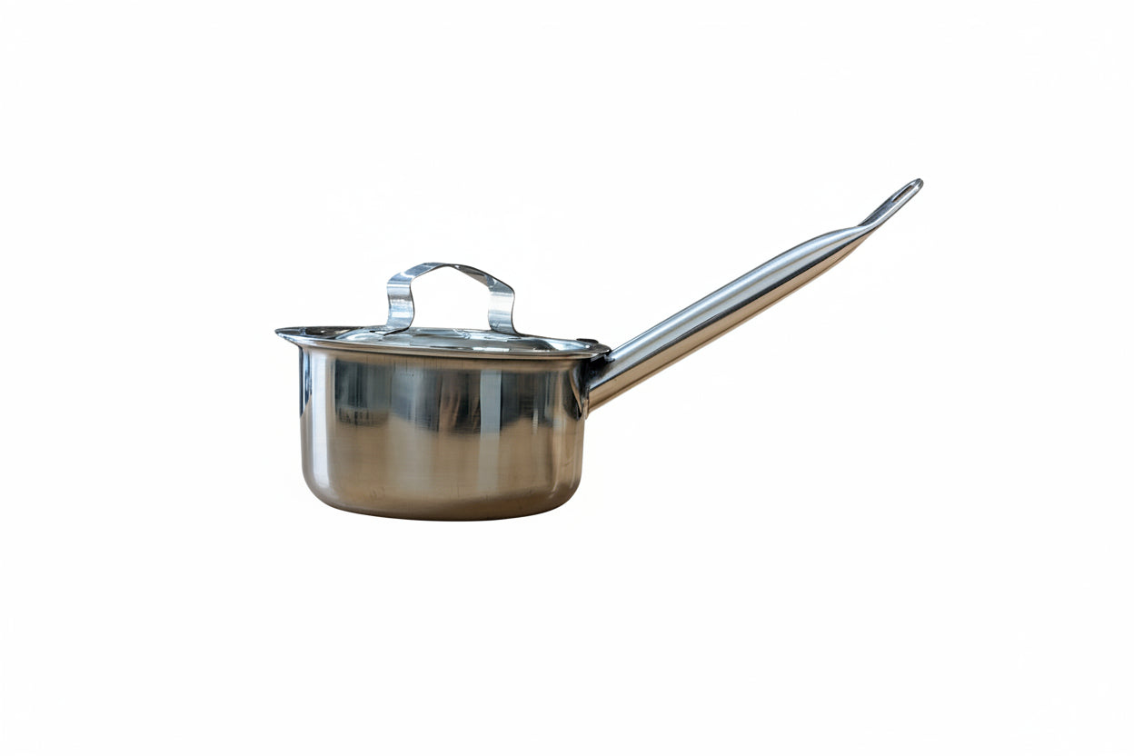 SS Saucepan with Lid (Size 14) 180mm x 100mm (2.5 Ltrs)