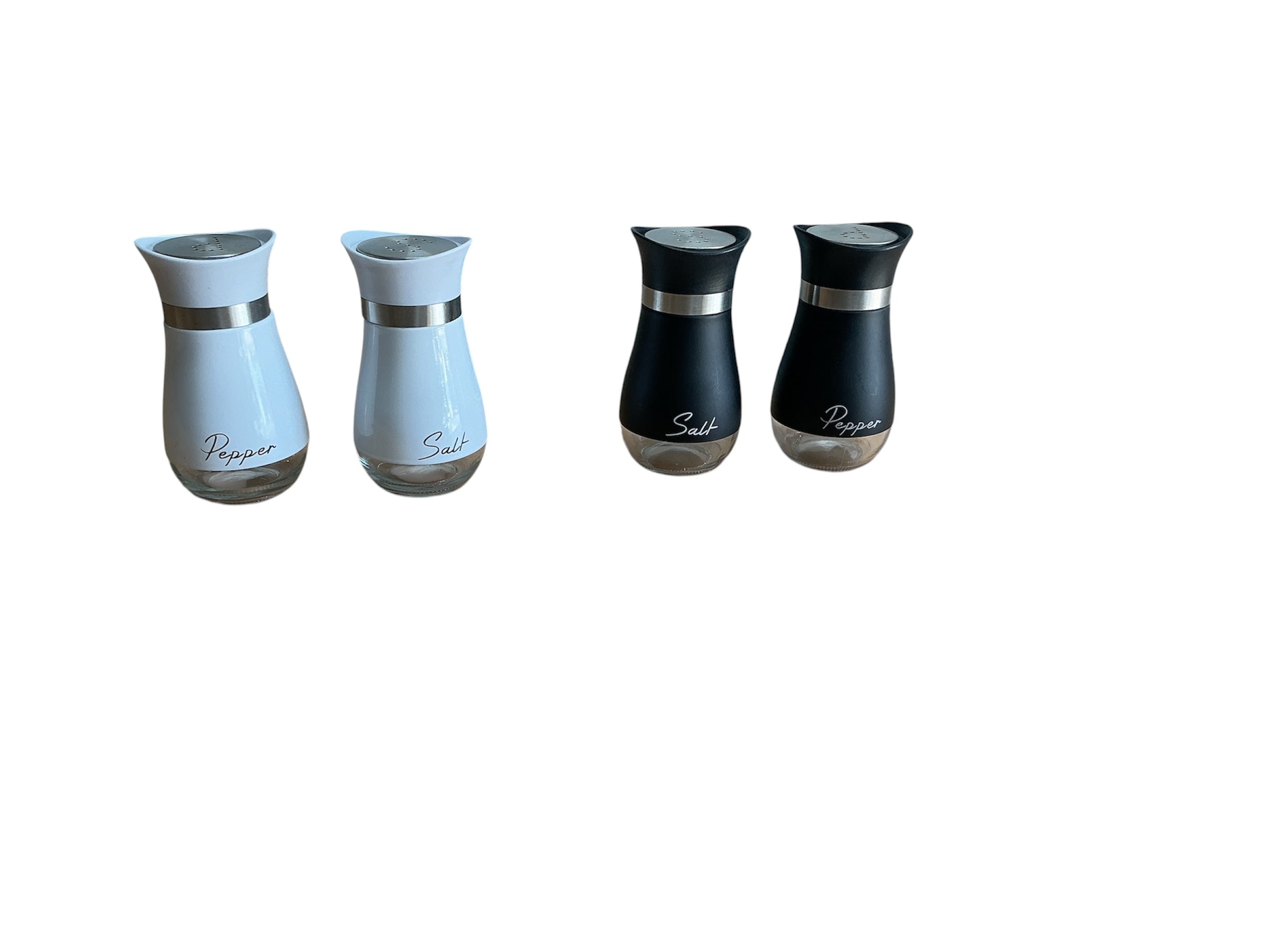 Salt & Pepper Shaker SS 2pcs/set -BLACK and WhiteBody Assorted colours