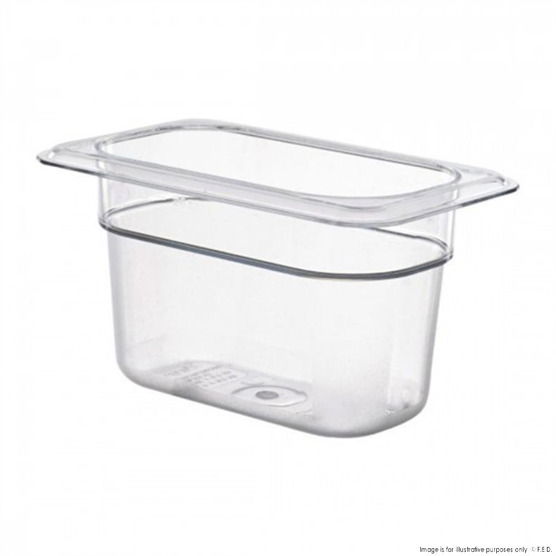JW-P194 - Clear Poly 1/9 x 100 mm Gastronorm Pan