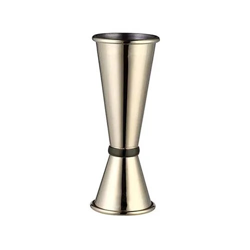 Jigger (Japan Style)30x60ml 18/8 W/PVD Gold Body & Black PVD Ring