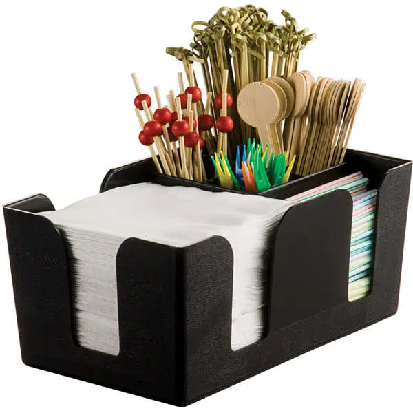 Bar Caddy Napkin Straw Holder Black 1pcs