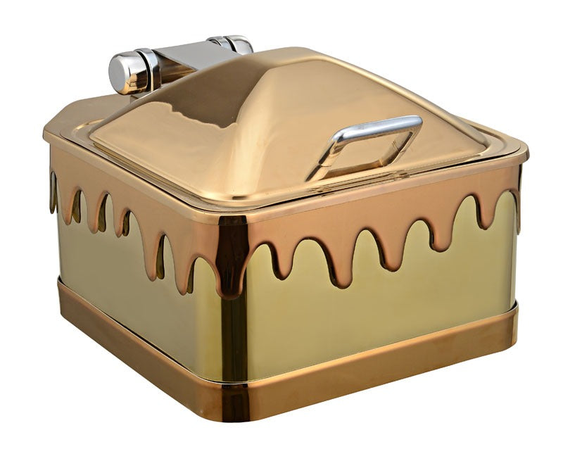 Square 7 Ltrs Chafing Dish, with High Dome Lid, Melting Candle Style.
