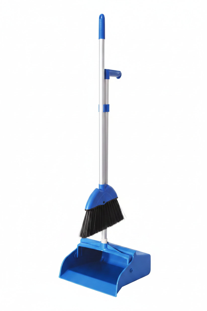 LOBBY DUST PAN AND BROOM SET -BLUE
