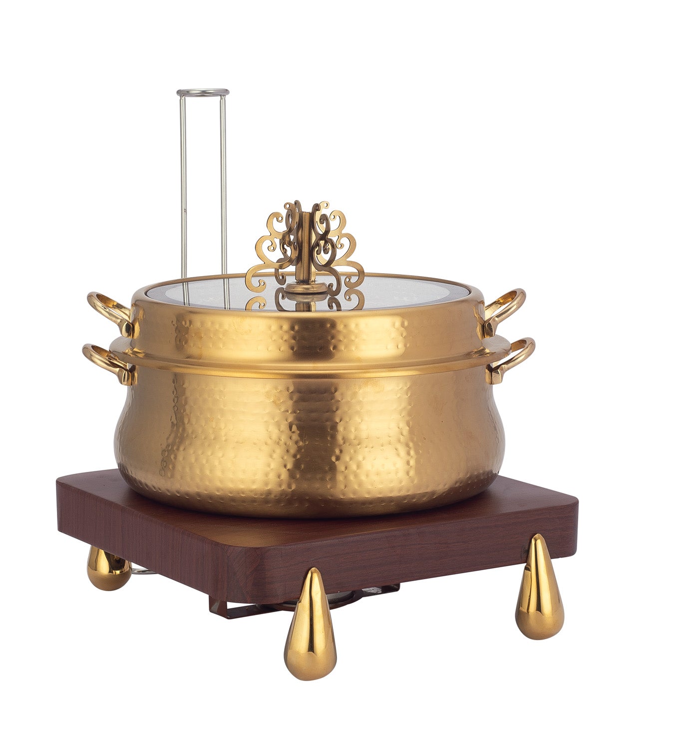 Stainless Steel Round 7 Ltrs  Chafing Dish, With Full Glass Window.  (Induction Heater/ Heating Plate Not Included).