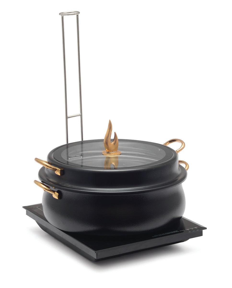 Stainless Steel Round 7 Ltrs  Chafing Dish, With Full Glass Lid. (Induction Heater not included)