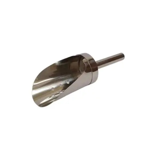SS Ice Scoop Perforated With Pipe Handle 19cm 1pc
