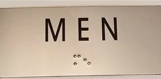 Stainless steel Sign - MEN  5 X 5"