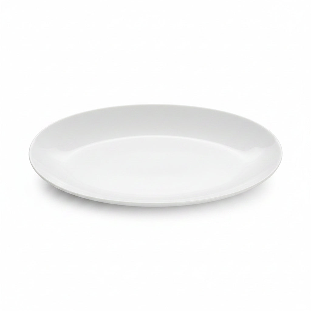Oval White Ceramic Plate 10" 1PC