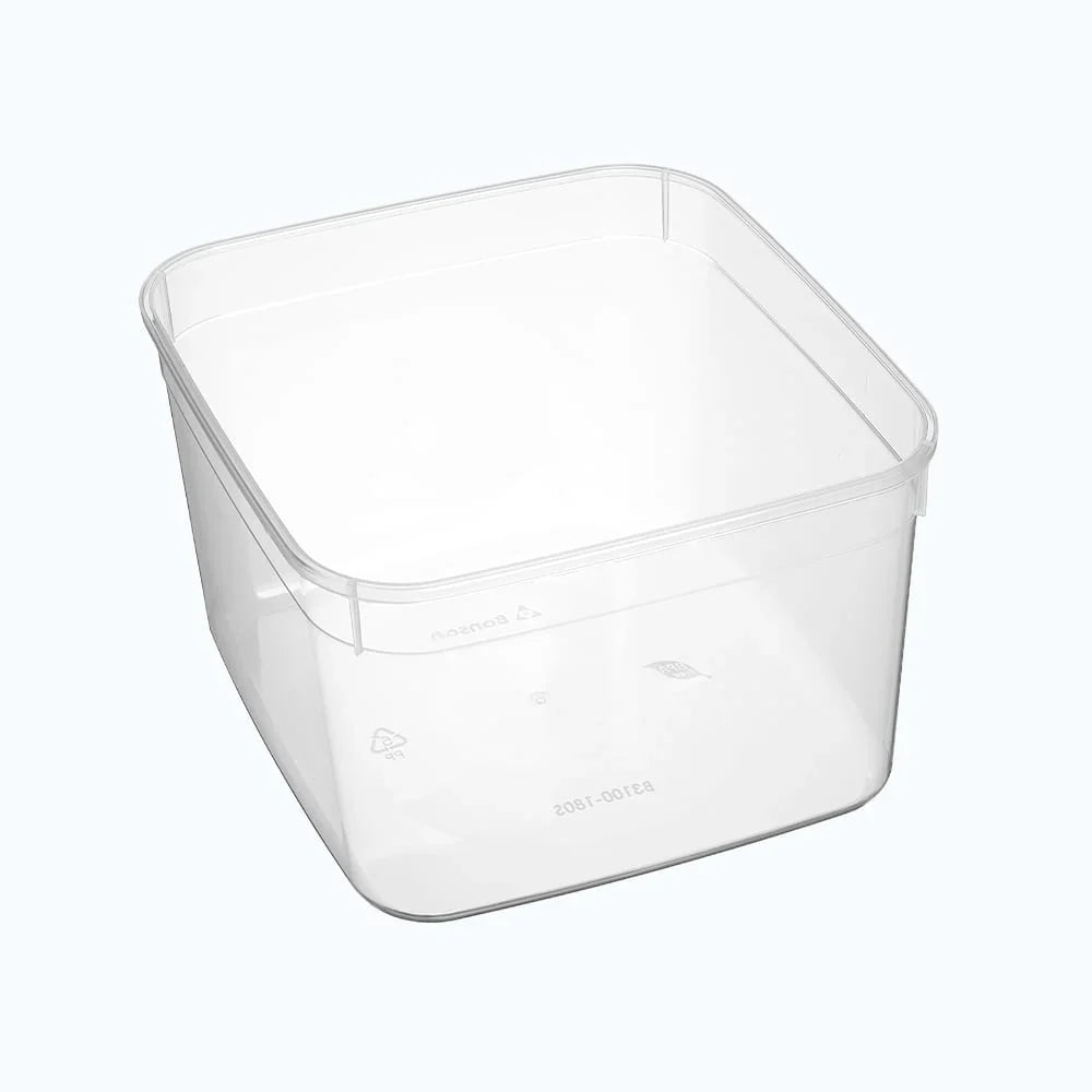 PP Square Storage Containers 3.1ltr Clear with Lid 1PCS