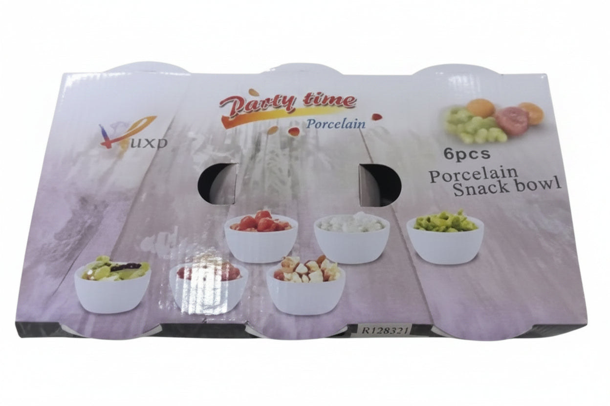 White Ceramic Snack Bowl 6pcs