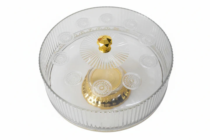 Cake display plate  30*22cm 1pc with gold base