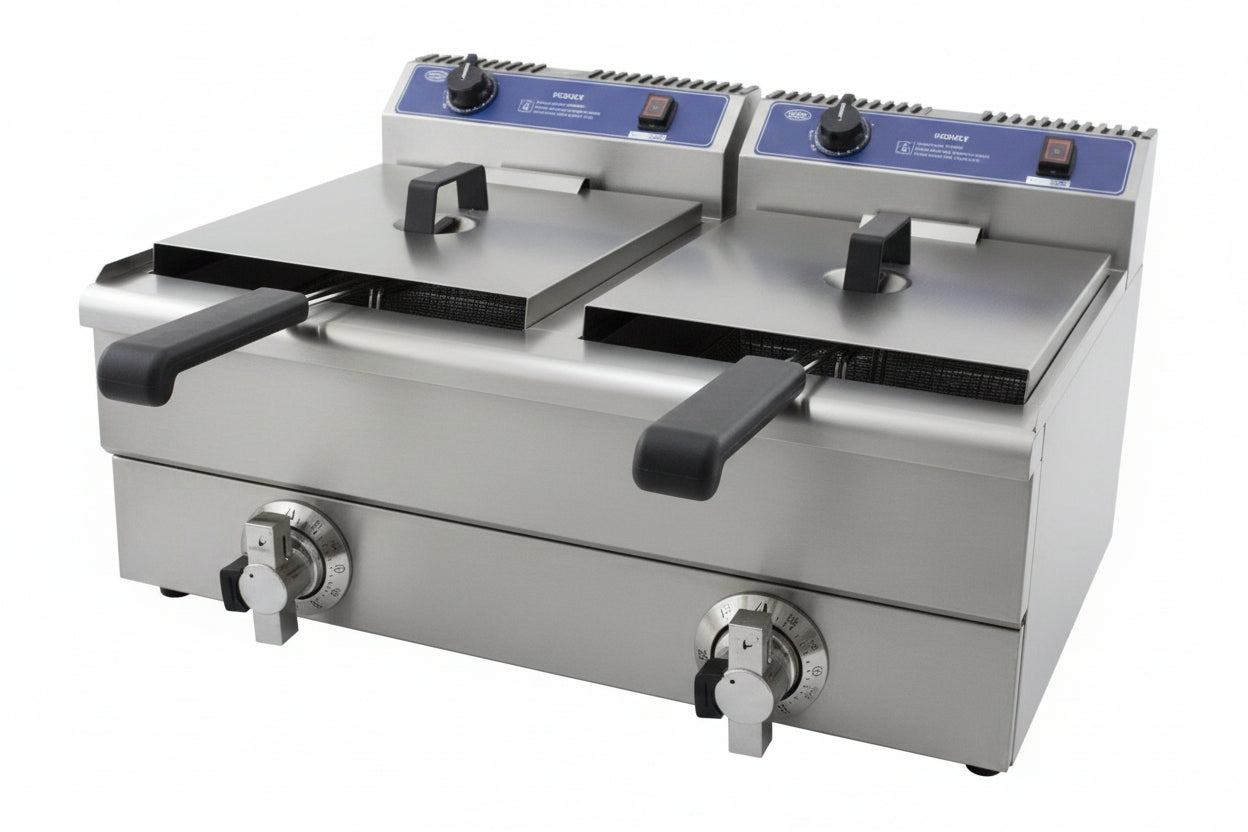 2-Tank 2-Basket Electric Fryer 695*560*360mm 16+16L