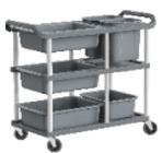 Heavy Duty Multi- Functional Restaurant Service  Trolley 3-Tier 102*46.2*87cm