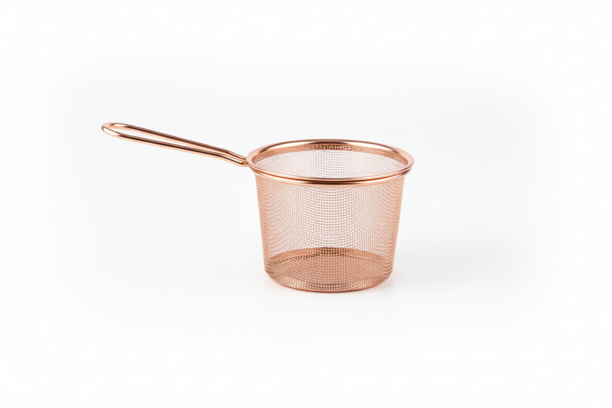 Round SS Rose gold Serving Basket 9*9