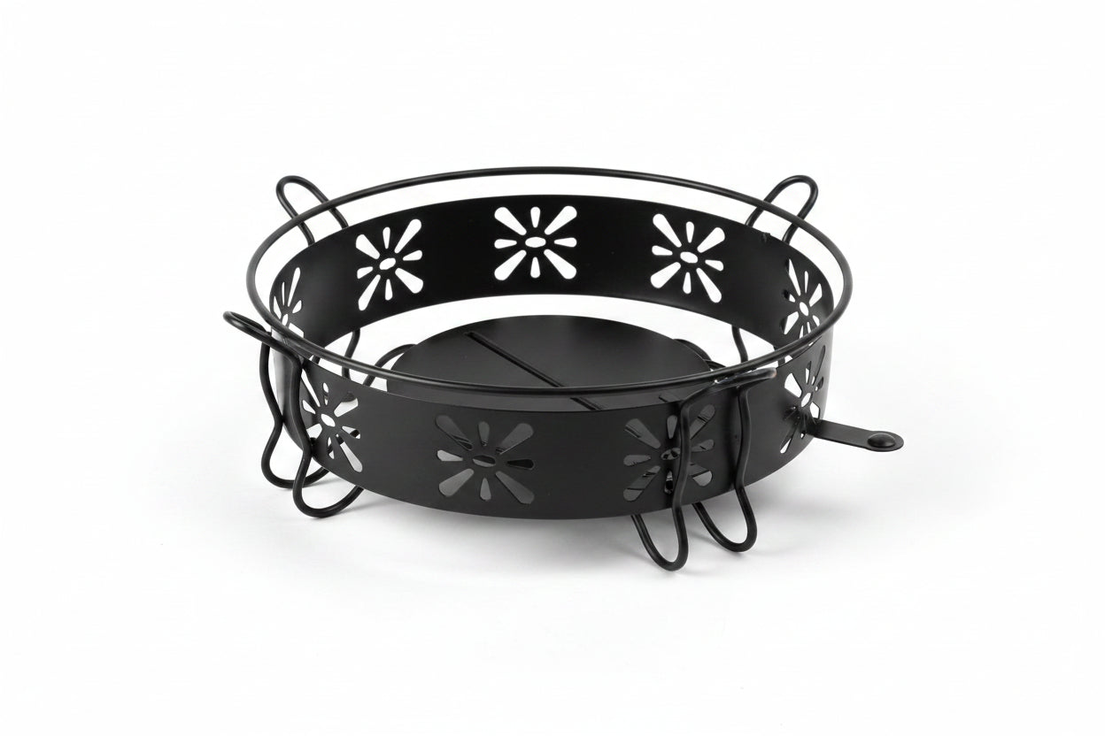 Base for Multi-Functional Iron Fondue Stove 18cm Heating method- BLACK
