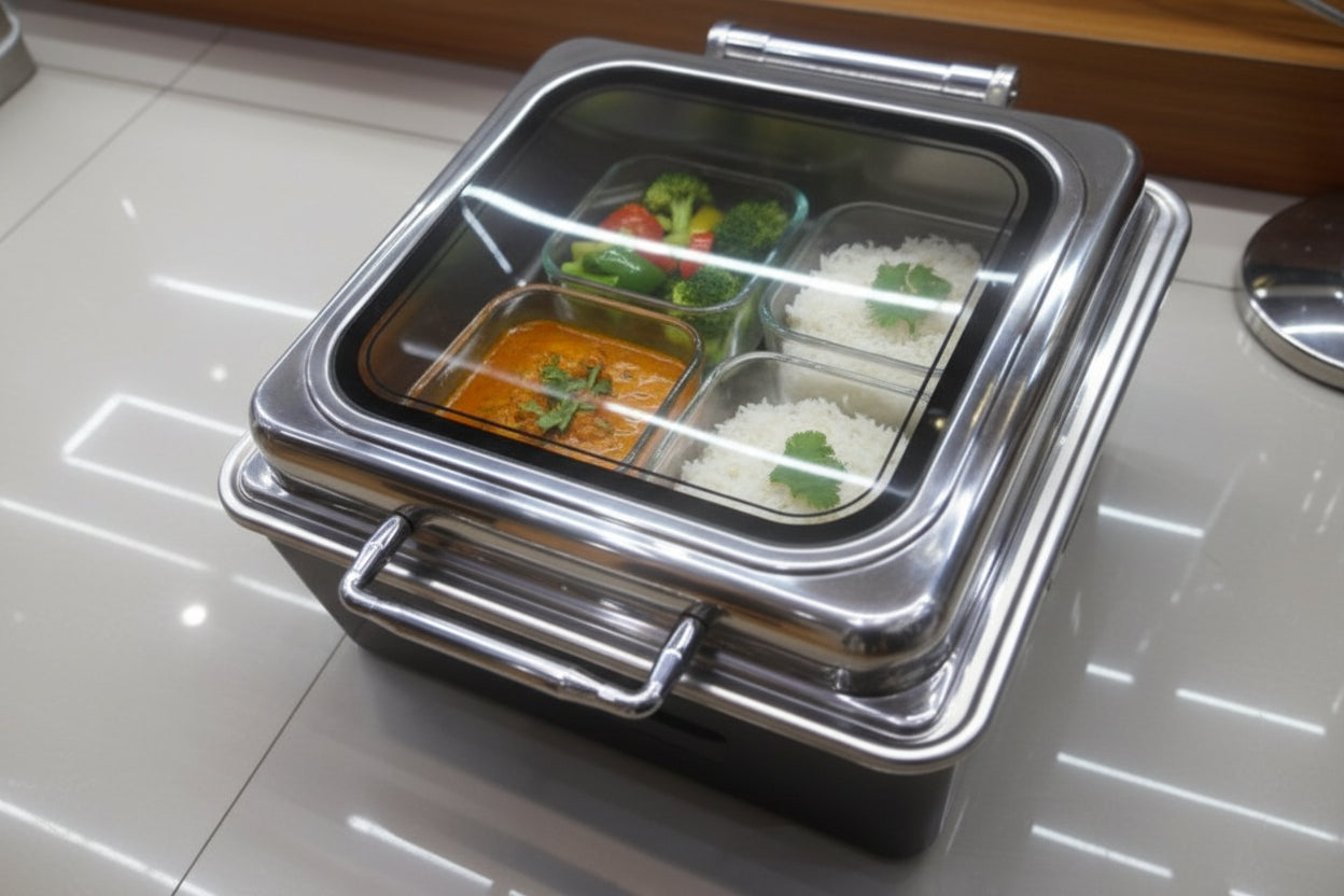 Chafing dish 10L Clear Lid SS Electrical with Remote control Temperature