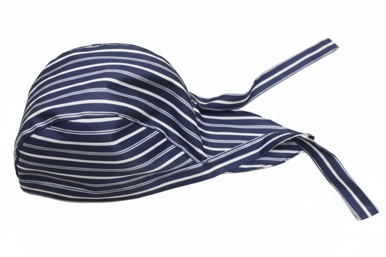Chef hat Blue with White stripes 1PC