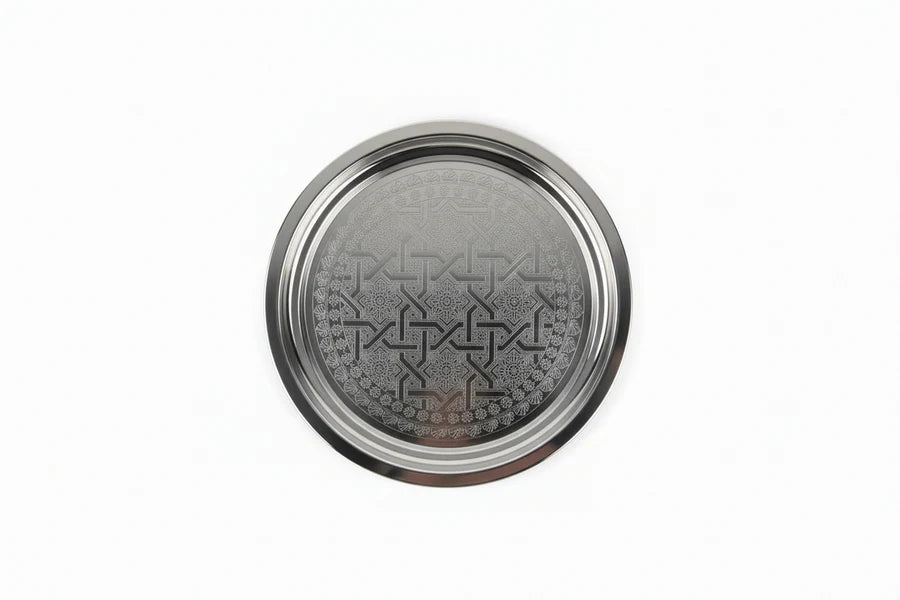 Stainless steel Tray Round/ Plate with printed patterns 55cm 1pc