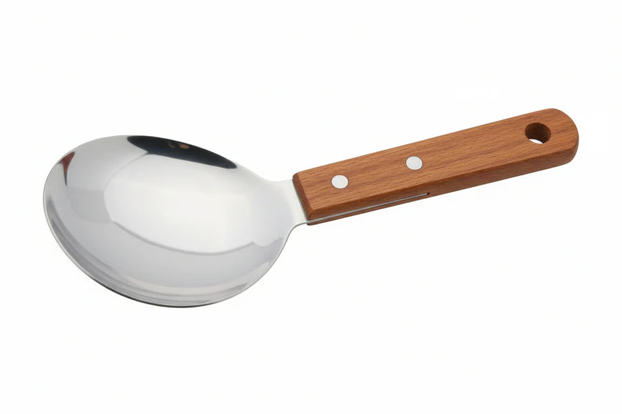 Stainless Steel Serving spoon with wooden handle 1pc