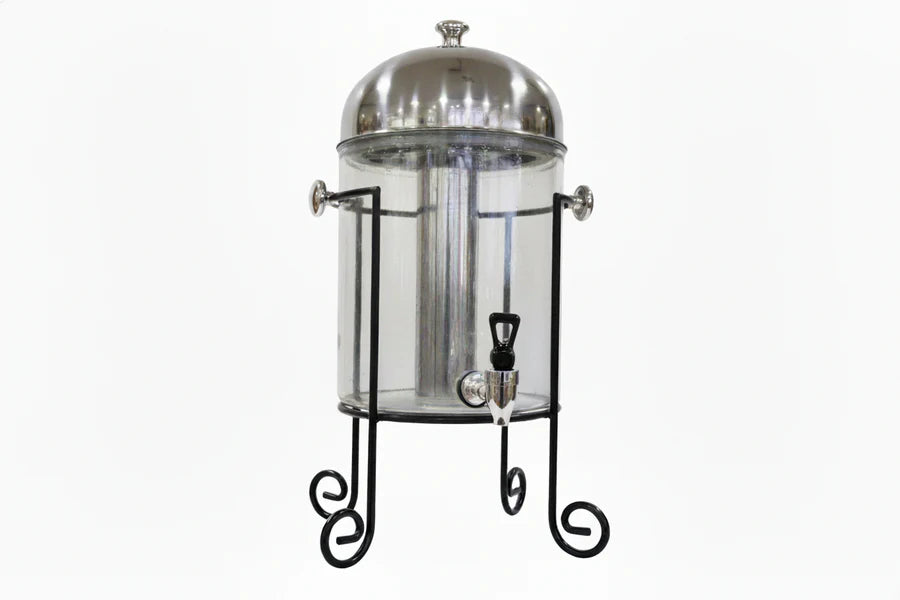 Glass beverage/ juice dispenser with stand 8L Black Base