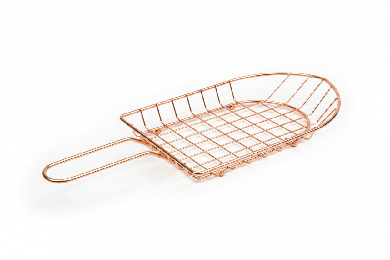 Breadbasket/ serving basket 24*12.5*4cm Iron Rose Gold Wires - 1Pcs