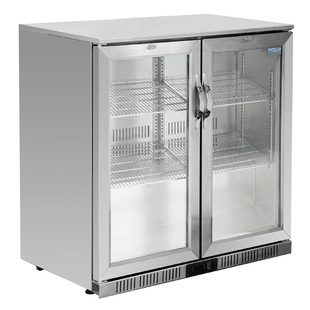 Polar G-Series Back Bar Cooler with Hinged Doors Stainless Steel - 208Ltr