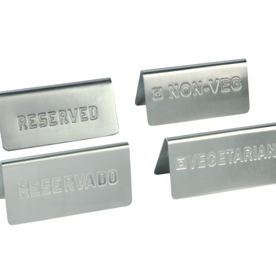 SS Tent Embossed Sign - RESERVED (120 X 60 Mm)