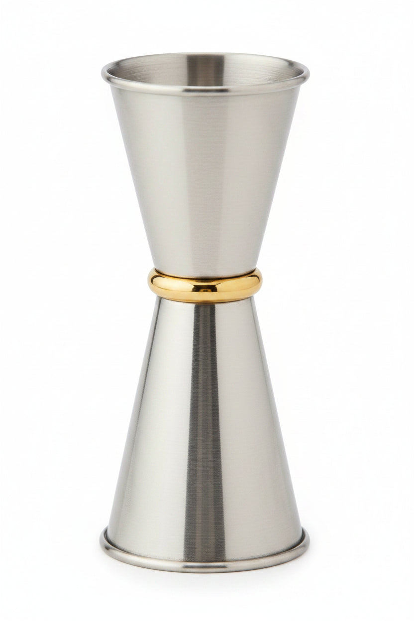 Jigger (Japan Style)30x60ml 18/8 W/SS Body & PVD Gold Ring