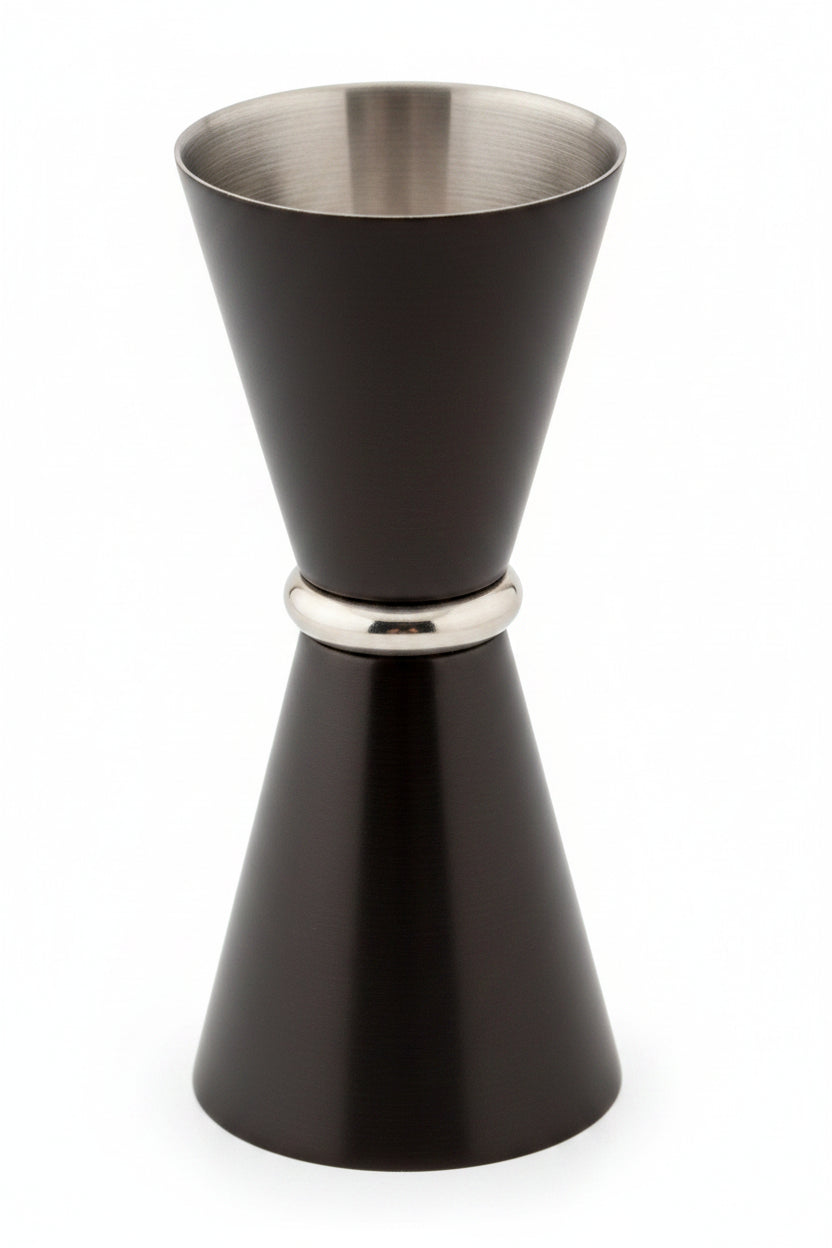 Jigger (Japan Style)30x60ml 18/8 W/PVD Black Body & SS Ring