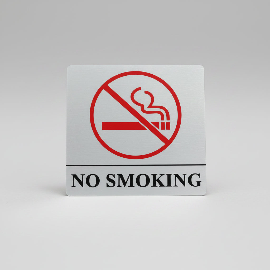 SS Sign -No Smoking Word (Black) & Sign (Red) 5x5