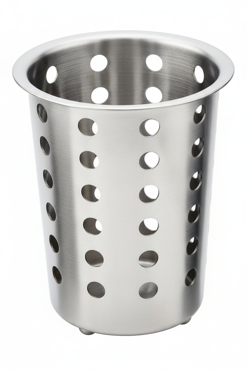 SS Cutlery Holder Flatware Cylinder 9.5 x 13cm 1pc