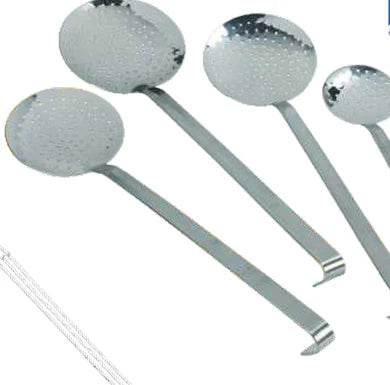 Stainless Steel Skimmer Heavy 10 X 31.5cm Thickness: Handle 2.5 to 3mm, bowl 1.5mm