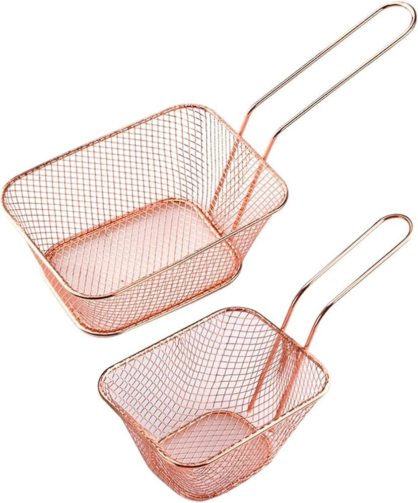 Stainless Steel Chips basket Wired- ROSEGOLD 13*11*8cm 1pc