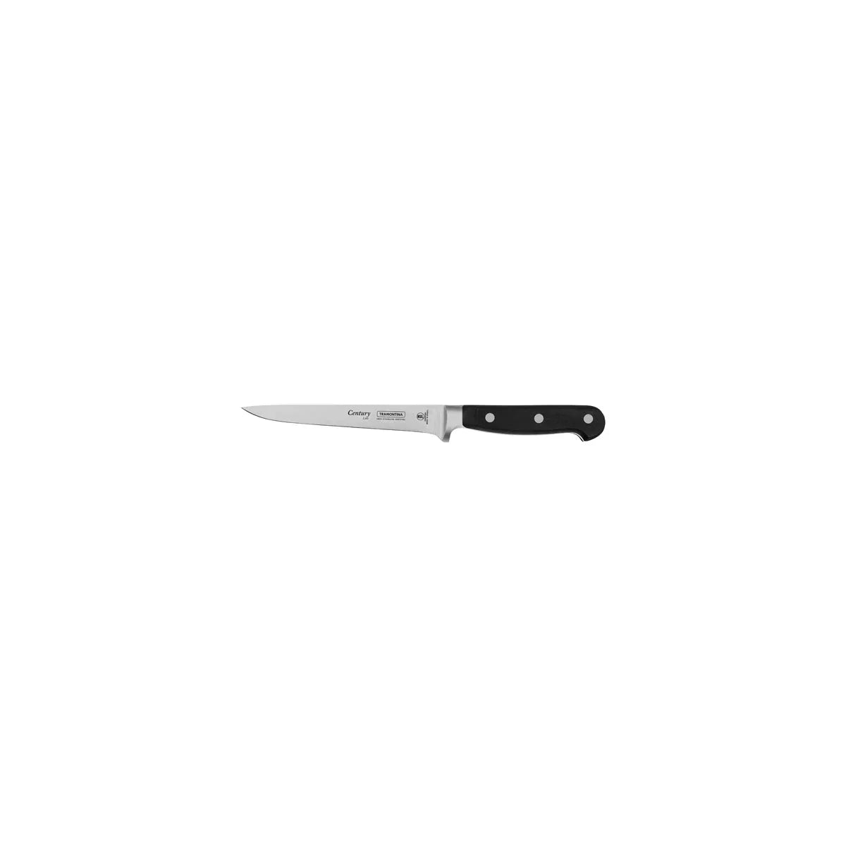 Century Boning Knife Curved Narrow Blade with Forged Handle Black 152mm
