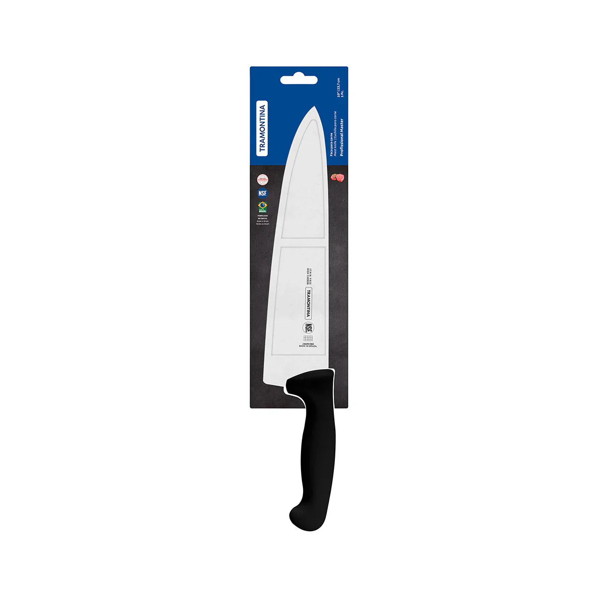 Professional Master Black Chef's Knife Extra Wide with Straight Edge 250mm