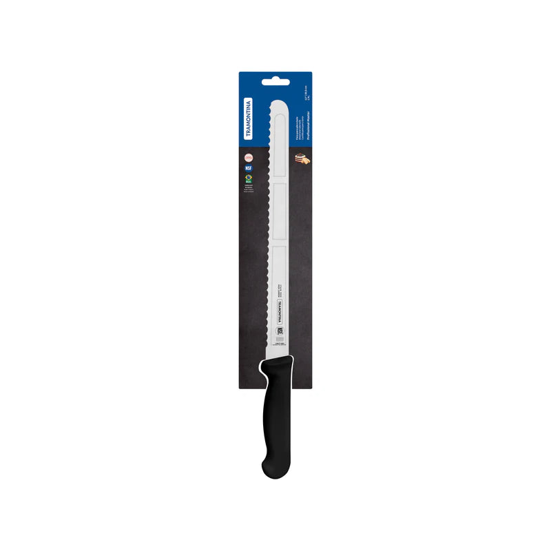 Professional Master Black Handle Bread Knife Serrated 300mm