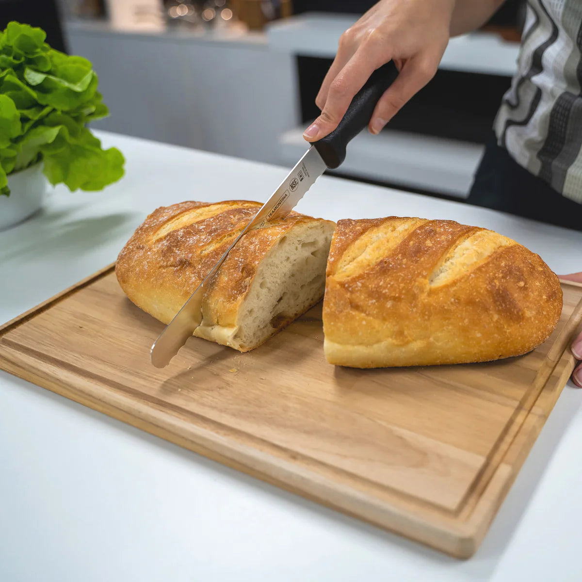 Professional Master Black Handle Bread Knife Serrated 300mm