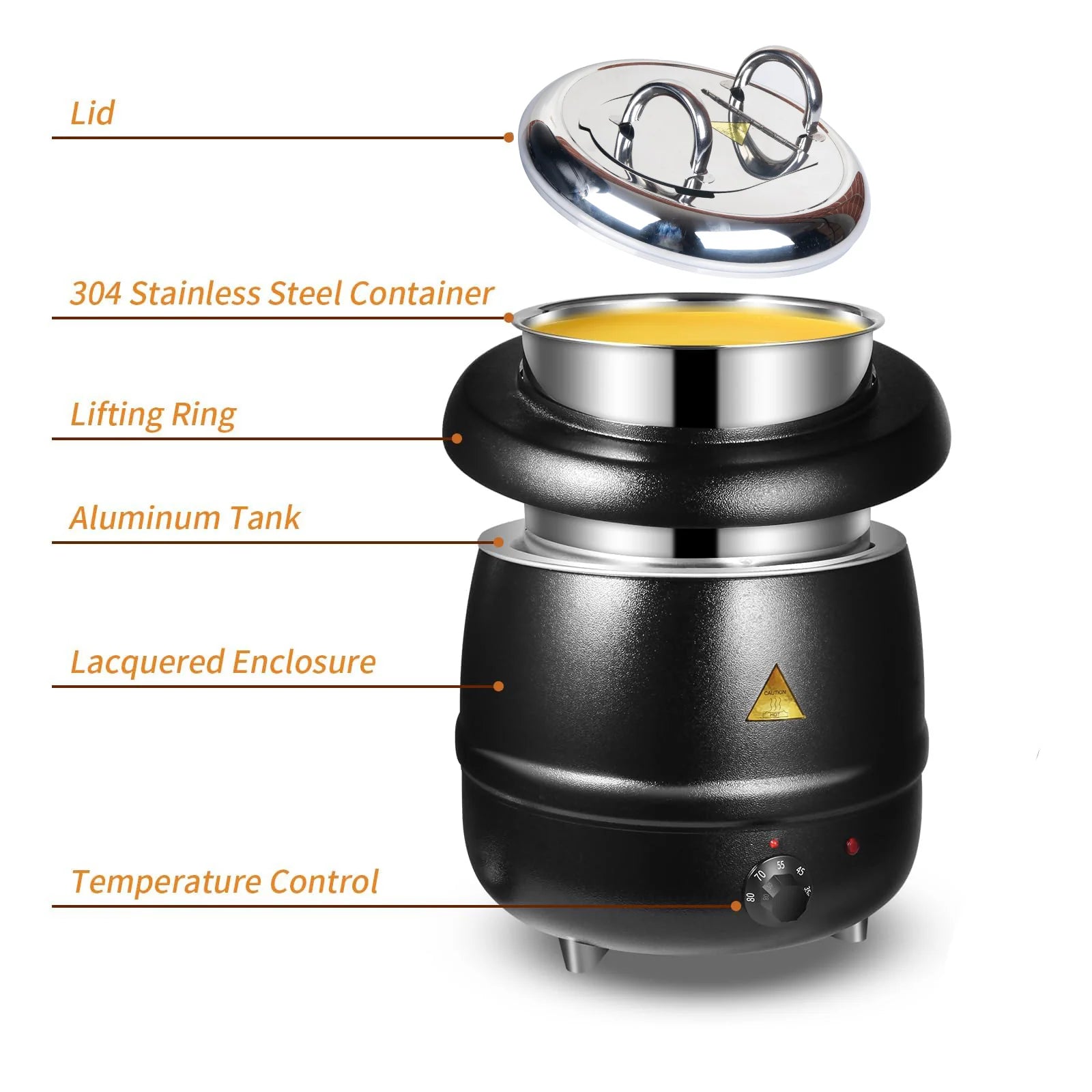 Electric Soup pot 13L - BLACK