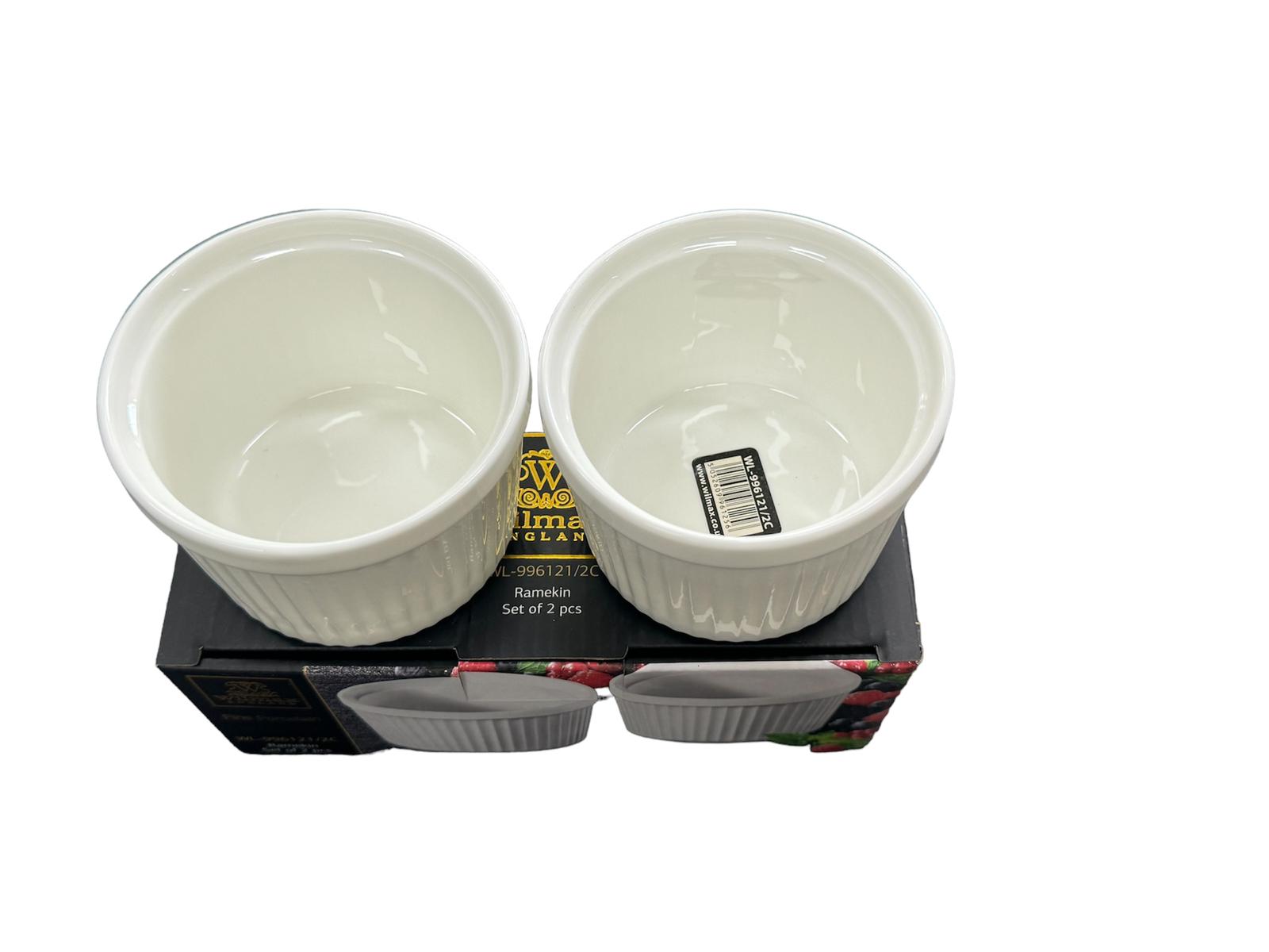 White Ceramic Round Bowl  set of 2 (10x5cm)