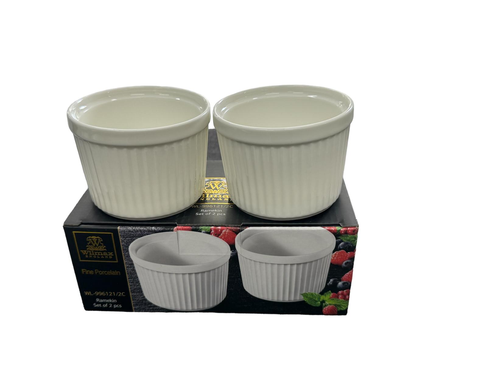 White Ceramic Round Bowl  set of 2 (10x5cm)