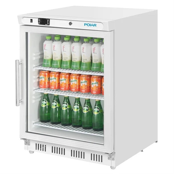 Polar C-Series Under Counter Display Fridge White 150Ltr