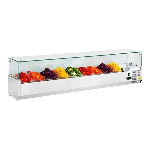 Polar G-Series Countertop Prep Fridge 9x 1/3GN with Glass Sneeze guard