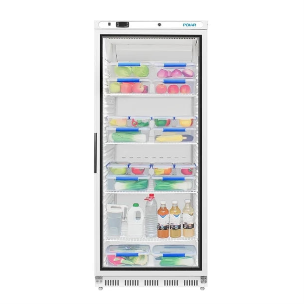 Polar C-Series Upright Display Fridge White 600Ltr