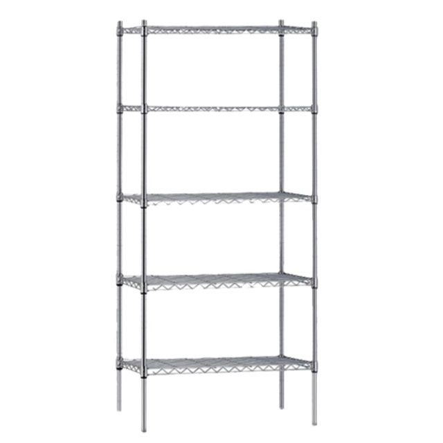 Shelving 5 Shelf Add-on Wire Shelving 610mmW x 610mmD x 1880mmH (includes 5 Shelves, 2 posts only & all hardware)