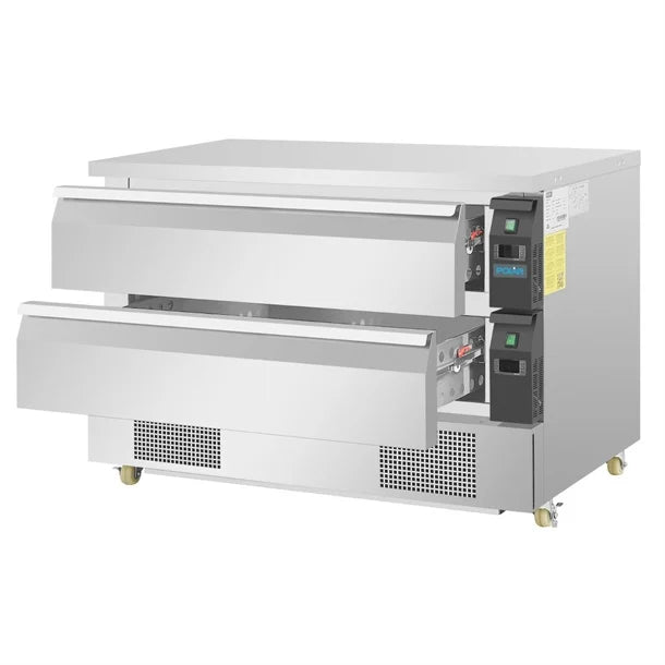 Polar U-Series Double Drawer Counter Fridge Freezer 6xGN