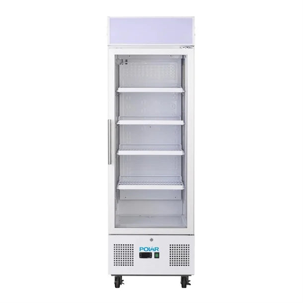 Polar G-Series Upright Display Fridge 218Ltr White